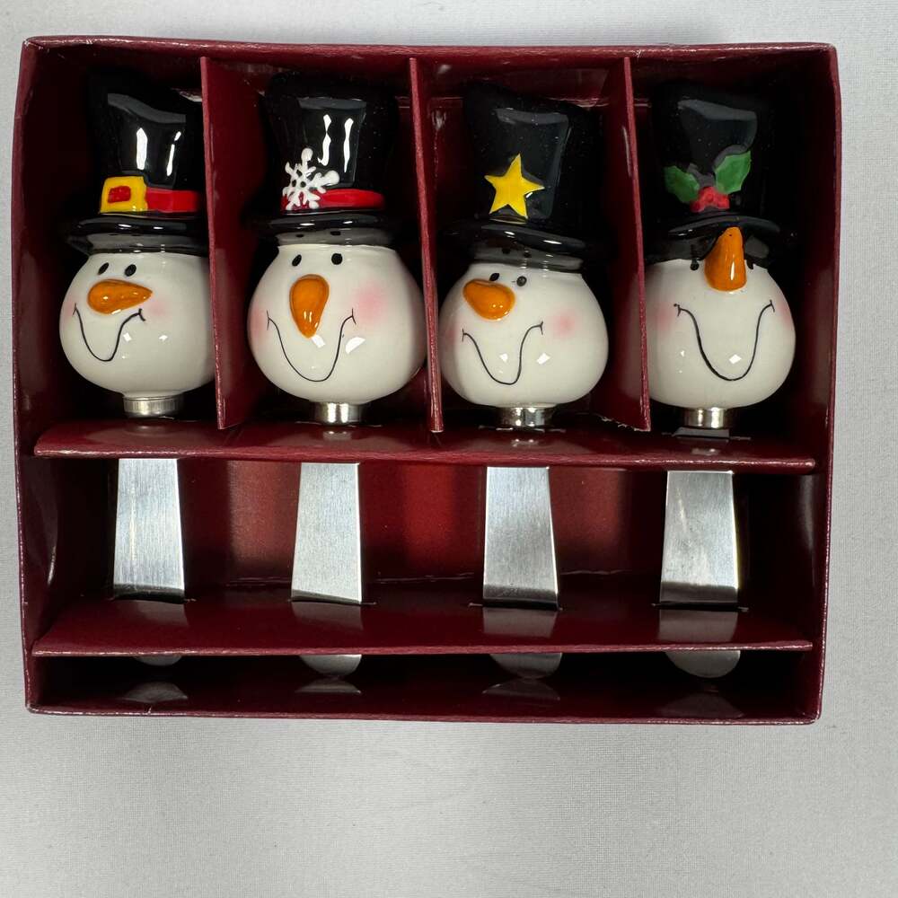 Christmas Butter Knives Cheese Spread - Bella Casa By Ganz Set Of 4